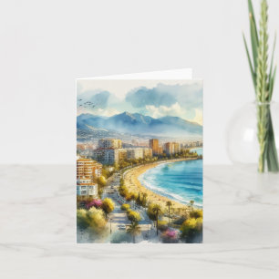 Carte Aquarelle Marbella Espagne