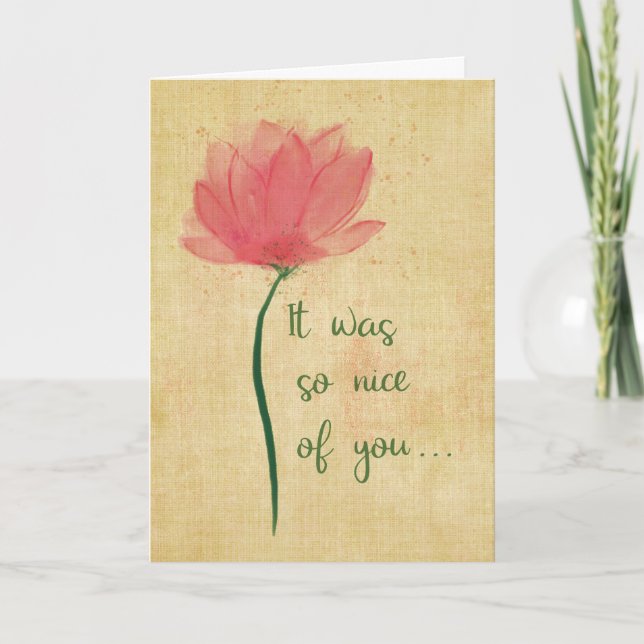 Carte Aquarelle Merci Fleur Pour Être Si Nice (Devant)