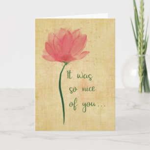 Carte Aquarelle Merci Fleur Pour Être Si Nice