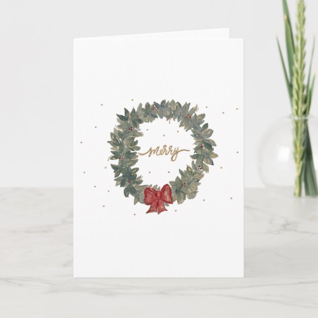 Carte Aquarelle Merry Wreath (Devant)
