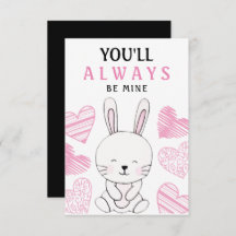 Aquarelle mignonne lapin Valentine's Day Greeting
