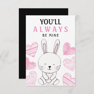 Carte Aquarelle mignonne lapin Valentine's Day Greeting
