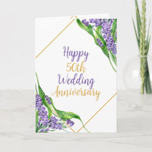 Carte Aquarelle Moderne 50e anniversaire de Mariage