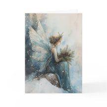 Aquarelle Noël Aqua Fairy in Snowfield
