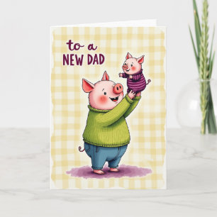 Carte aquarelle Nouveau Papa adorable