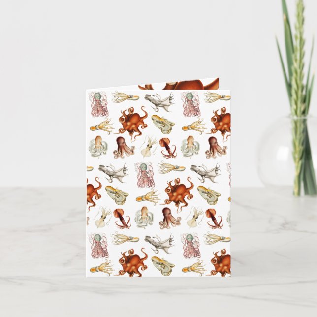 Carte Aquarelle Octopus Cephalopod Océan Animaux (Devant)