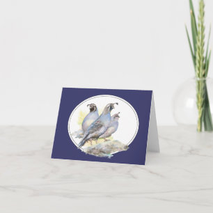 Carte Aquarelle originale California Quail Bird