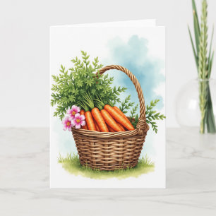 Carte aquarelle Panier de récolte