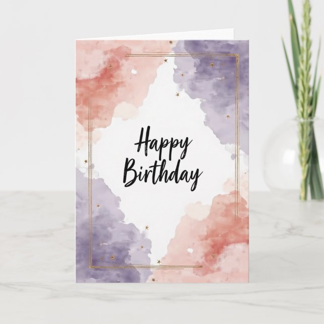 Carte aquarelle pastel joyeuse (Devant)