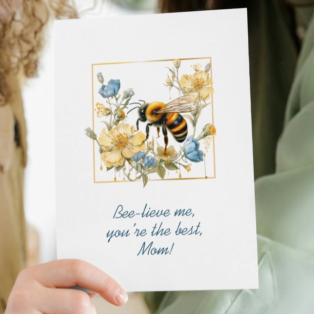 Carte Aquarelle personnalisée Floral Meilleure Maman Jou (Créateur téléchargé)