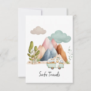 Carte Aquarelle pittoresque Voyages en sécurité