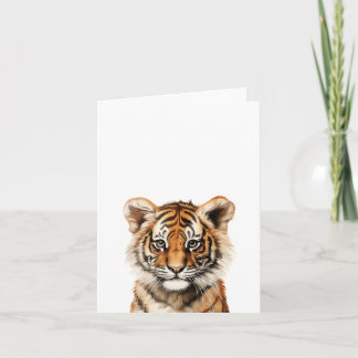 Carte Aquarelle Portrait d'un petit tigre