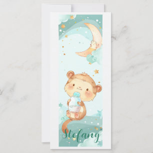 Carte Aquarelle pour bébé Anteater Signet personnalisé