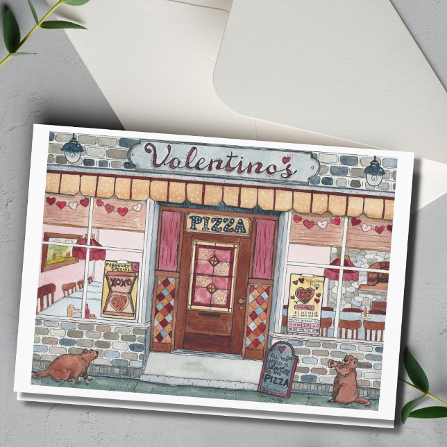 Carte aquarelle pour la boutique de pizzas de la S (Créateur téléchargé)