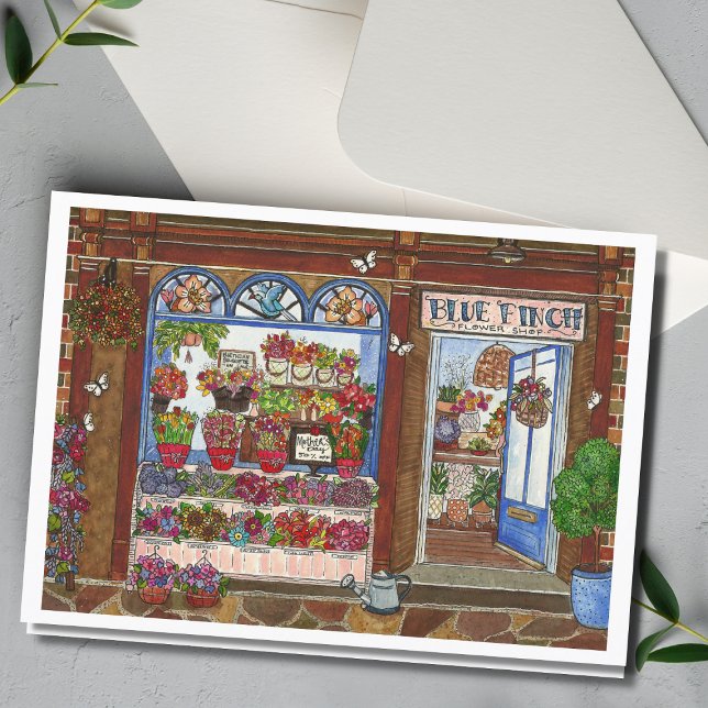 Carte aquarelle pour la fête des mères Fleuriste (Créateur téléchargé)