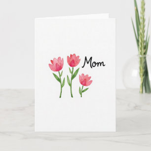 Carte aquarelle pour maman à motif floral