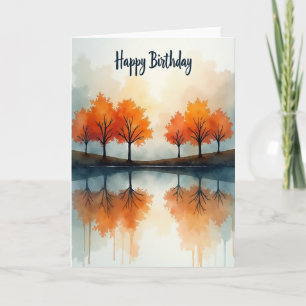 Carte aquarelle pour un anniversaire d'automne