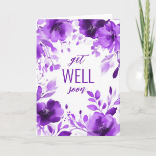Carte Aquarelle pourpre fleurit BIENTÔT PERSONNALISÉ