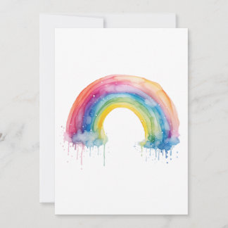 Carte aquarelle Rainbow Flat