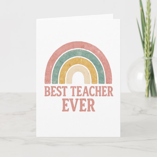 Carte Aquarelle Rainbow Teacher (Devant)