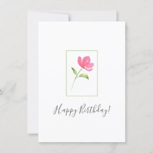 Carte Aquarelle rose Fleur 3