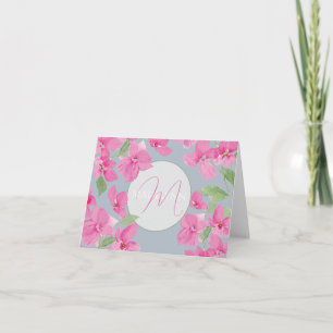Carte Aquarelle rose Floral