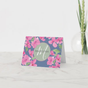 Carte Aquarelle rose Floral