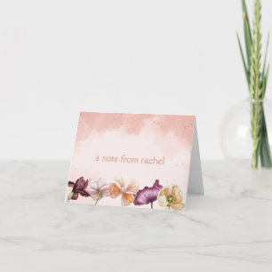 Carte Aquarelle rose Floral Personnalisé
