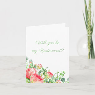 Carte Aquarelle Rose Garden Bouquet Rose