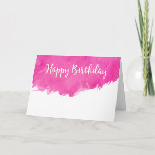 Carte Aquarelle rose Paint Splatter Joyeux anniversaire