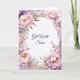 Carte Aquarelle rose rose élégant se tirer bien