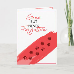 Carte Aquarelle Rouge et blanc Empreinte de patte Pet pe