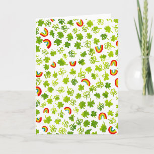 Carte Aquarelle Shamrock & Rainbows Irish St Patty's