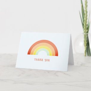 Carte Aquarelle simple Merci arc-en-ciel coloré