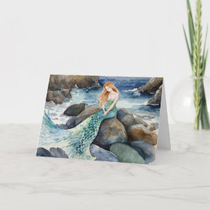 Carte Aquarelle Sirène Penser À Vous