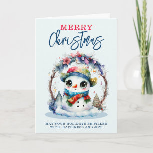 Carte Aquarelle Snowman