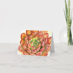 Carte Aquarelle Succulente Sedeveria 'Ruby rose' par DLB