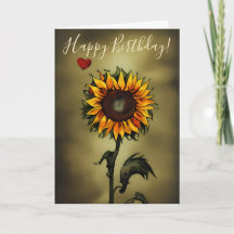 Aquarelle Sunflower Love Fleur Anniversaire