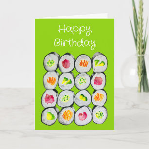 Carte Aquarelle Sushi wasabi