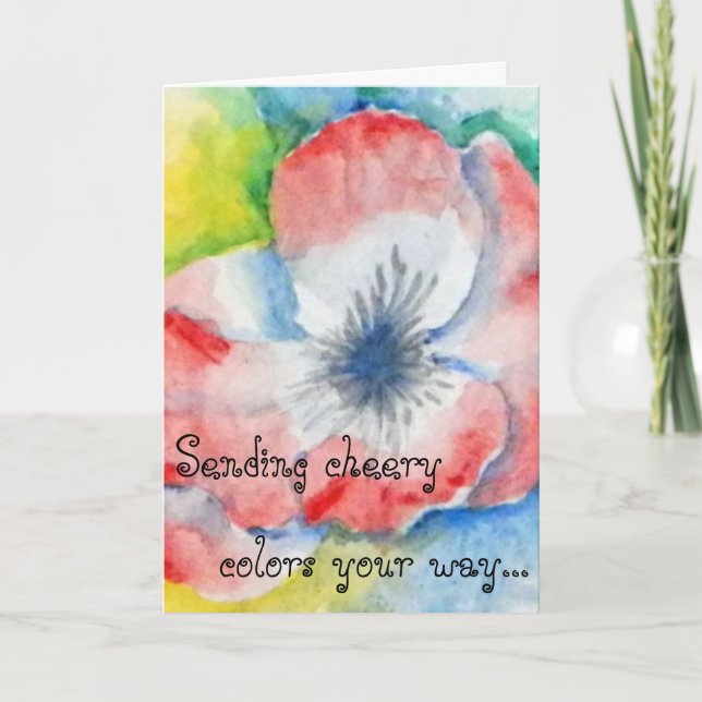 Carte Aquarelle Sweetpea Flower Art Se Bien (Devant)