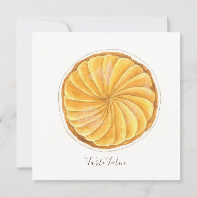 Carte Aquarelle Tarte Tatin (Devant)