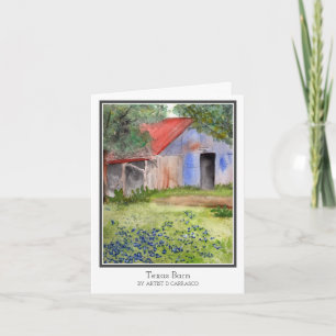 Carte Aquarelle Texas Barn Anniversaire