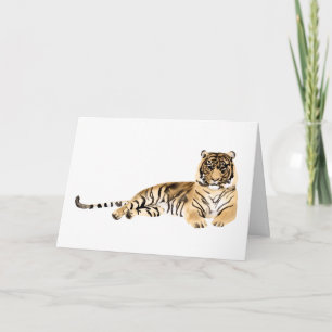 Carte Aquarelle Tiger Repose