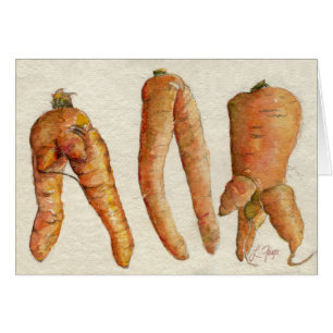 Carte Aquarelle Trois Carottes Folles
