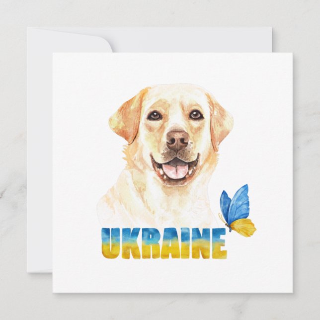 Carte Aquarelle Ukraine Laboratoire Jaune et Carré papil (Devant)