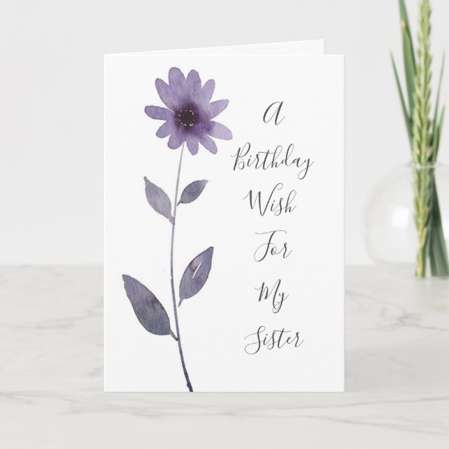 Carte Aquarelle violette (Devant)