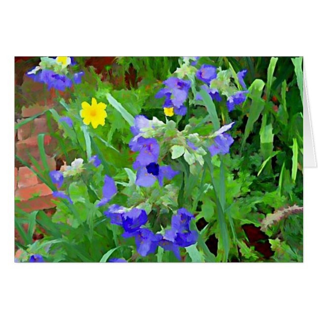 Carte aquarelle violette du jardin de fleurs (Devant Horizontal)