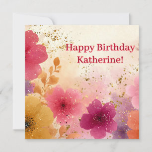 Carte Aquarelle vive Arrière - plan floral avec Parties