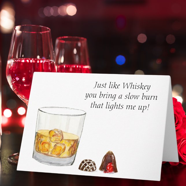 Carte Aquarelle Whiskey Avec Truffes De Chocolat (Créateur téléchargé)