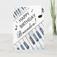 Aquarelle White Piano Keys Pianist Anniversaire